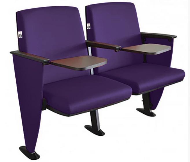Imagem de 02 Cadeiras para Auditório com Prancheta Linha Viena Auditório Roxo
