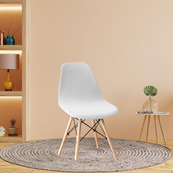 Imagem de 02 Capa De Cadeira Charles Eiffel Nordic Eames Luxo Sala Quarto Malha Gel