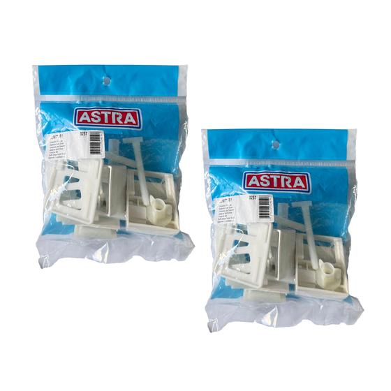 Imagem de 02 Conjuntos de Fixação Branco p/ Assento Soft Close Branco Astra  SC/Kit Br1