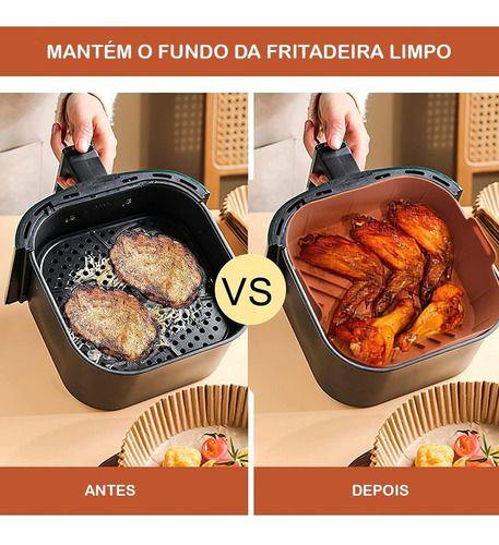 Imagem de 02 Forma Silicone Reutilizavel Protetor Air Fryer Microondas