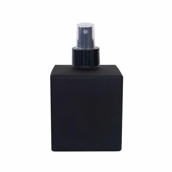 Imagem de 02 Frascos Vidro Cubo Home Spray Preto Fosco - 250ml