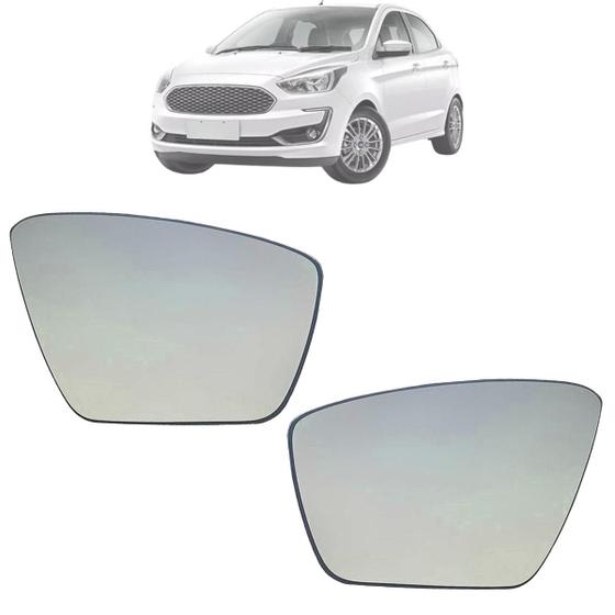 Imagem de 02 Lente Do Retrovisor Com Base Ford KA 2015 Até 2024 Original