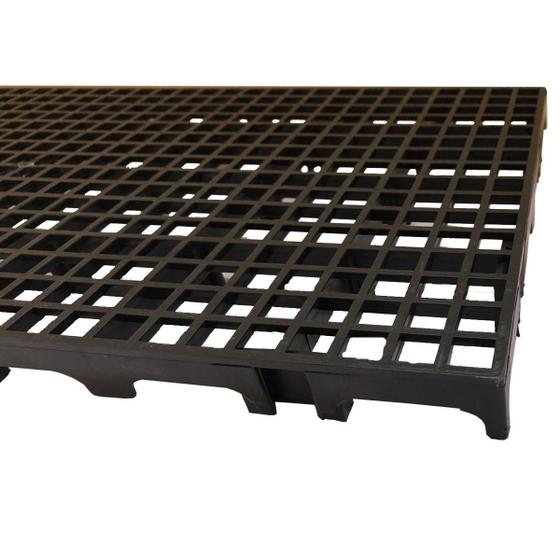 Imagem de 02 Palete Estrado Pallet Piso De Plastico Preto 50X25