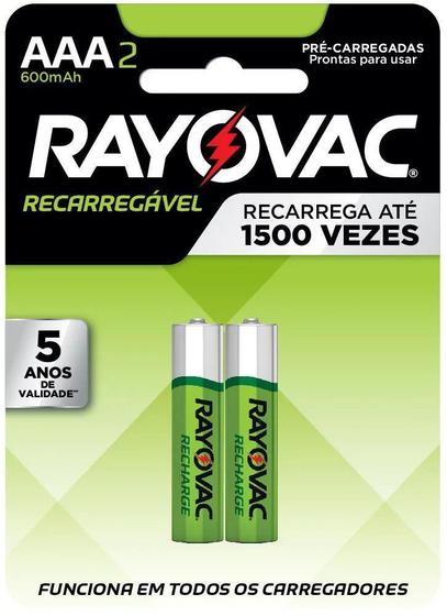 02 Pilhas AA Recarregável 600mAh RAYOVAC 1 cartela Menor preço em 02 Pilhas AA Recarregável 600mAh RAYOVAC 1 cartela