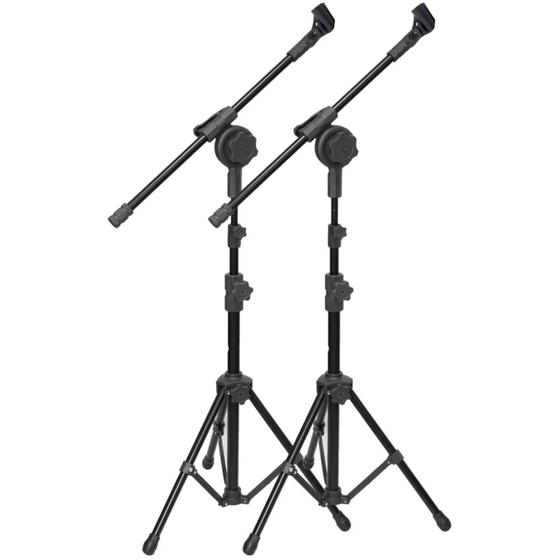 Imagem de 02 Suporte Tripé 2 Estágios Microfone Com Gatilho + Cachimbo