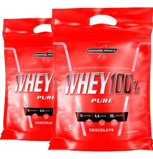 Imagem de 02x Whey Protein 100% Pure 907gr Refil - Integral Médica