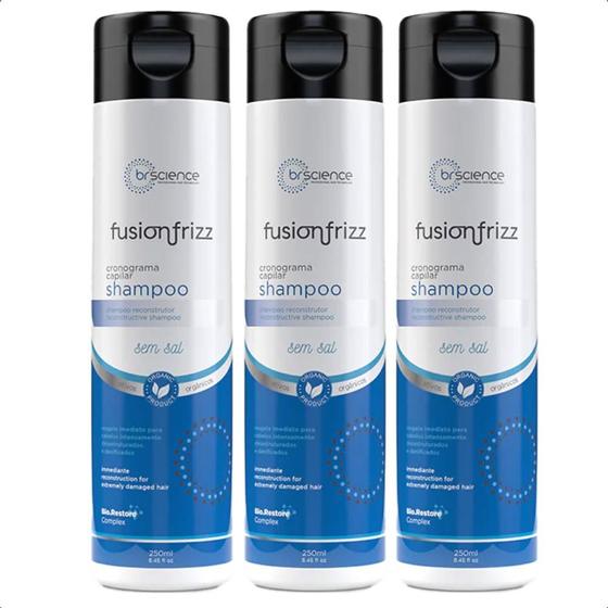 Imagem de 03 Brscience Shampoo Fusionfrizz Cronograma Capilar 250ml