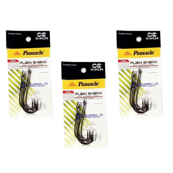 Imagem de 03 Cartela De Anzol Pinnacle Plain Shank  Kh-11112 1971 Black Maruri - n6/0 a 8/0