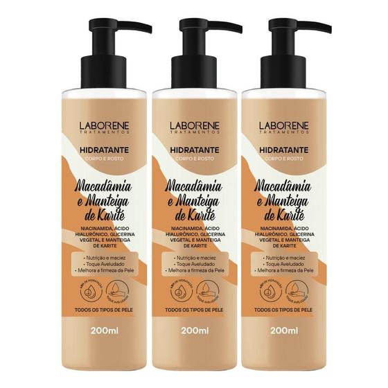 Imagem de 03 Hidratante Macadamia & Manteiga de Karite Laborene 200ml