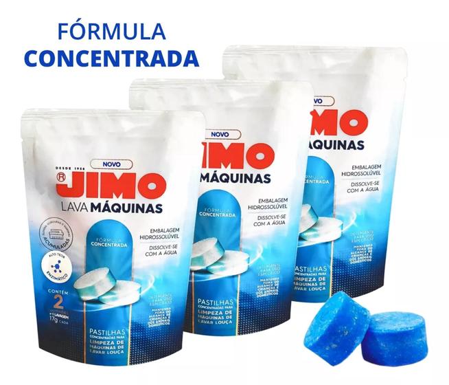 Imagem de 03 Pastilhas Limpa Maquinas Lavar Louça Jimo