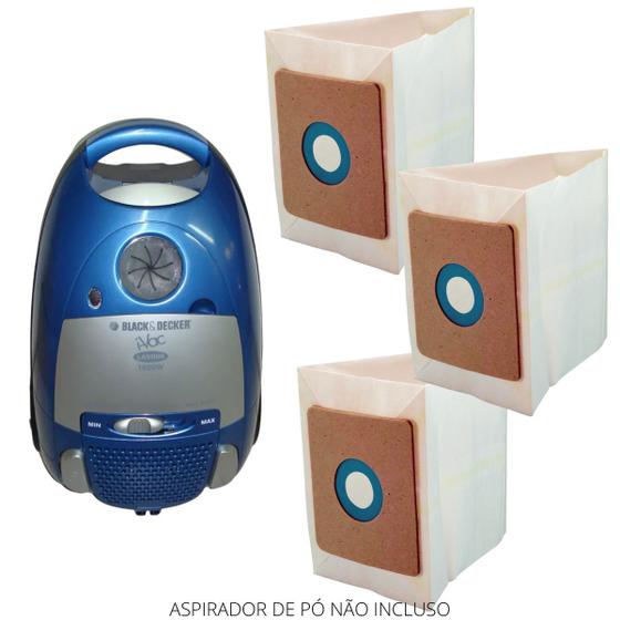 Imagem de 03 Sacos P/ Aspirador De Pó Black+Decker Descartável LAS3000