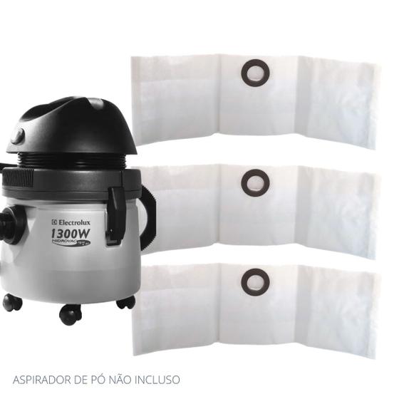 Imagem de 03 Sacos para Aspirador De Pó Electrolux Descartável Hidrovac A10 com Bocal de Encaixe 65 mm