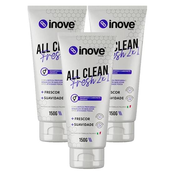 Imagem de 03 Shampoo E Sabonete Corporal All Clean Inove Beauty 150G