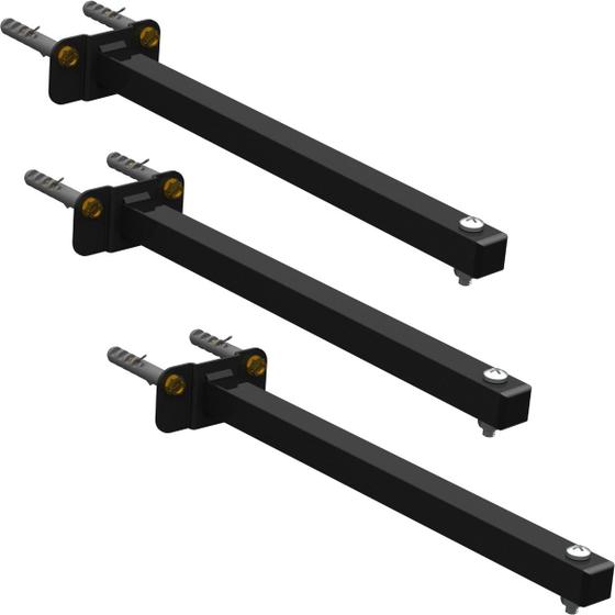 Imagem de 03 SUPORTES REFLETOR BASE RETA BRAÇO 40 cm 3 cjts