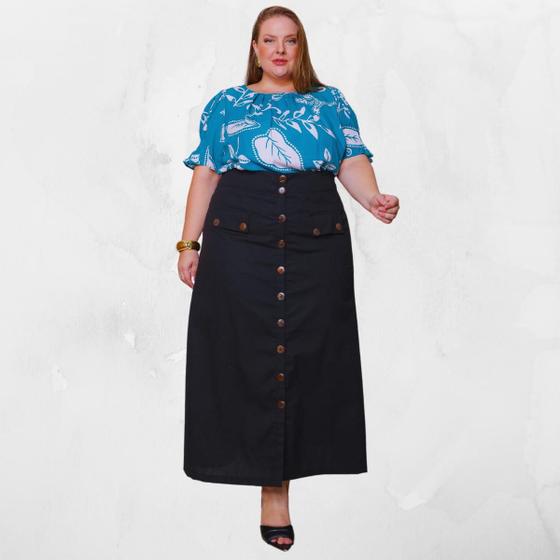 Imagem de 0300 Saia em Linho Premiun Plus Size