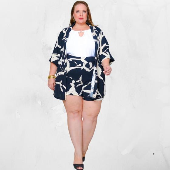 Imagem de 0355 Conjunto Kimono Plus Size