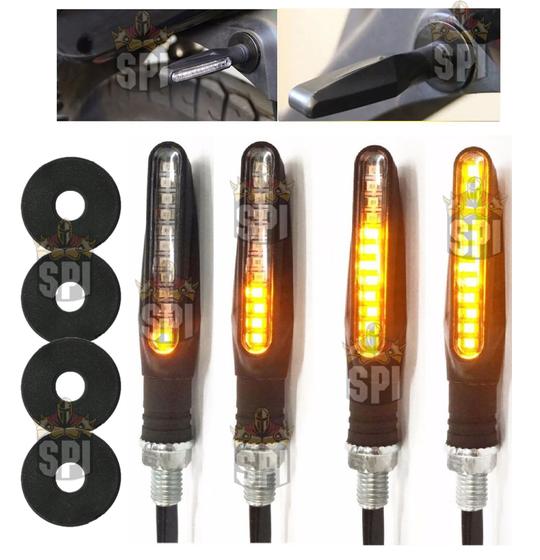 Imagem de 04 Piscas Slim Moto Seta Led Sequencial Universal Adaptador