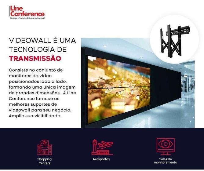 Imagem de 04 Suportes Videowall Sistema De Montagem Em Parede