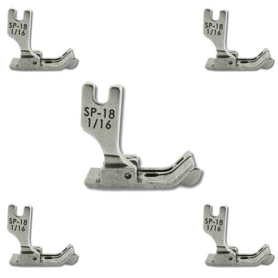 Imagem de 05 Calcadores Pesponto Lado Direito C. Guia Reta Industrial 2mm SP-18 1/16