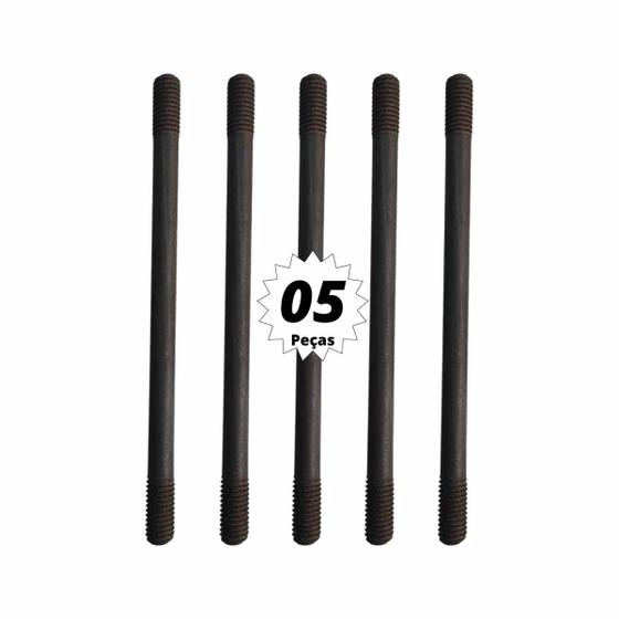 Imagem de 05 Prisioneiro Aço 07 mm X 100 mm MA Rosca Grossa Fio 1,00