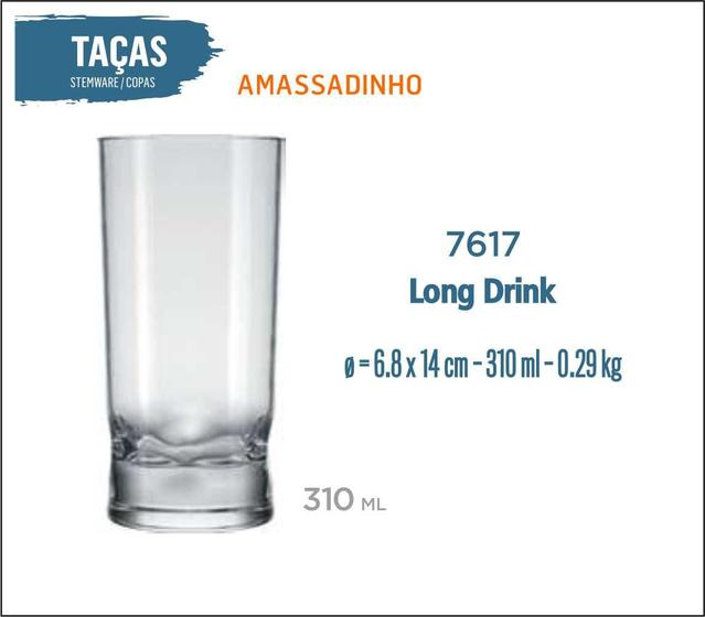 Imagem de 06 Copo Amassadinho 310ml - Copo De Long Drink