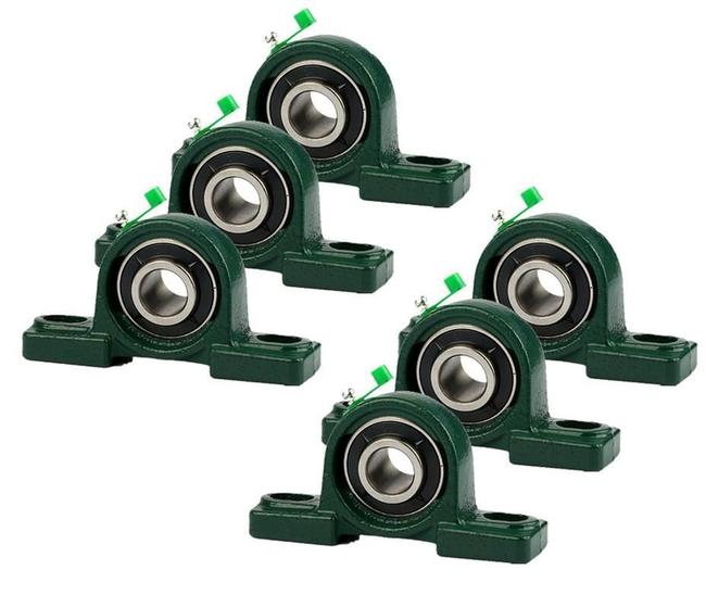 Imagem de 06 Mancal Pedestal Com Rolamento P207 35Mm