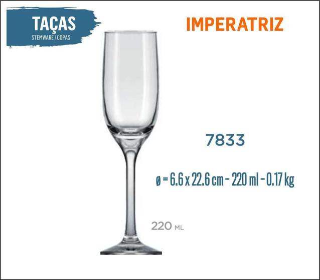 Imagem de 06 Taças Imperatriz 220Ml - Champanhe Espumante Frisante