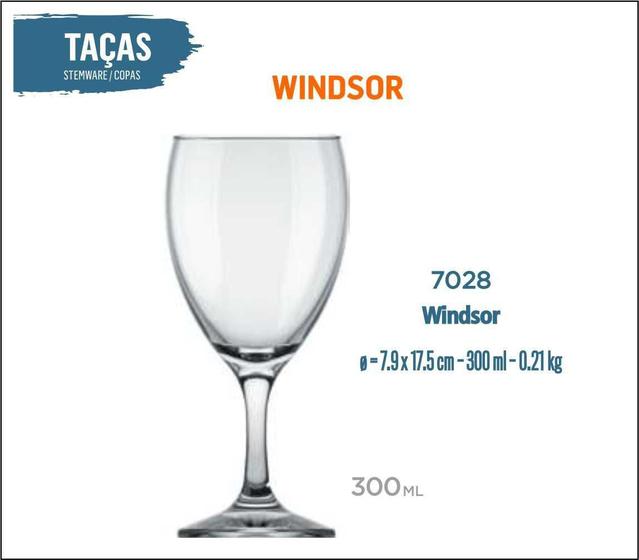 Imagem de 06 Taças Windsor 300Ml - Vinho Tinto Branco Rosé