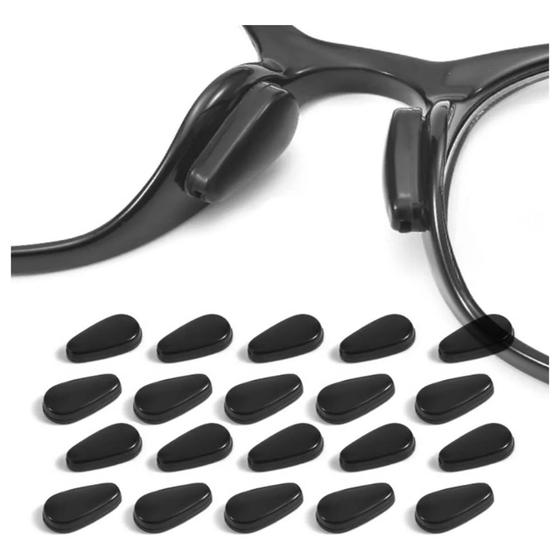 Imagem de 06 Unid Plaqueta Adesiva P/ Armação Óculos Acetato Plástico Metal Antideslizante Almofada ponte silicone apoio peça altura nasal suporte oculos Nariz 