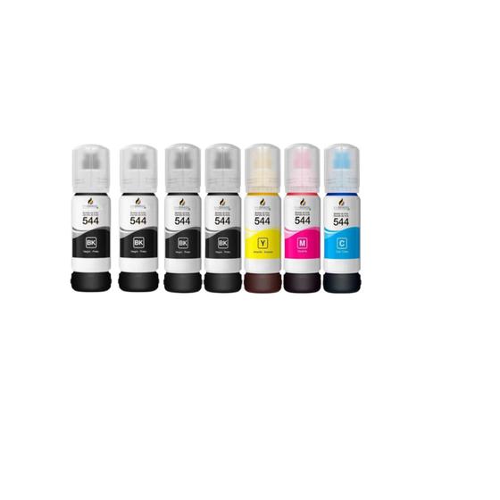 Imagem de 07 Refil De Tinta  Para InkBrasil compativel T544 L3110 L3250 L3150.