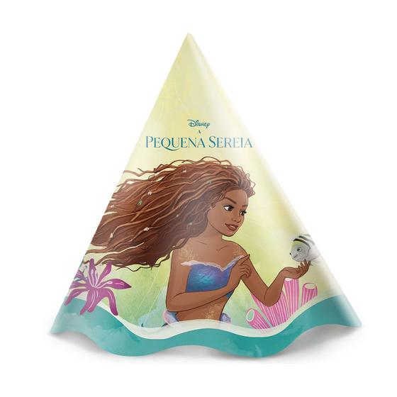 Imagem de 08 Chapéus De Festa Aniversário Pequena Sereia Ariel Filme