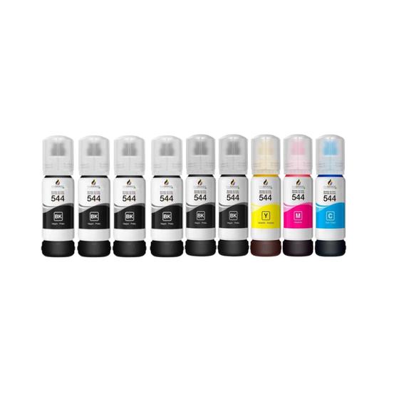 Imagem de 09 Refil De Tinta  Para InkBrasil compativel T544 L3110 L3250 L3150.