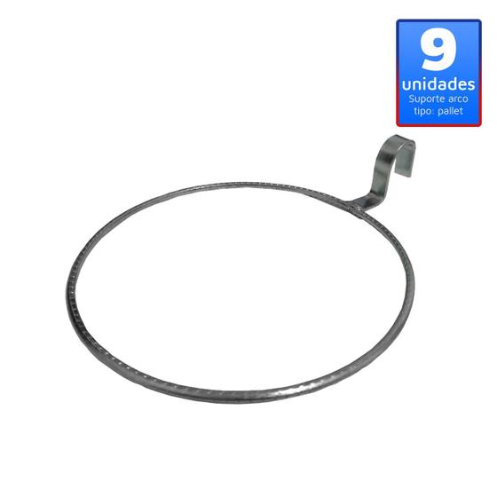 09 Suporte Anel Arco 20cm Encaixe Pallet, Treliça, Sem Vaso Menor preço em 09 Suporte Anel Arco 20cm Encaixe Pallet, Treliça, Sem Vaso