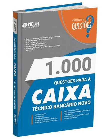 Imagem de 1.000 Questões Gabaritadas CAIXA - Técnico Bancário Novo