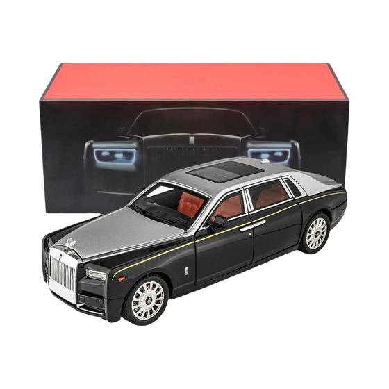 Imagem de 1:18 escala Rolls-Royce Phantom Diecast modelo carro liga de zinco puxar para trás brinquedo com som