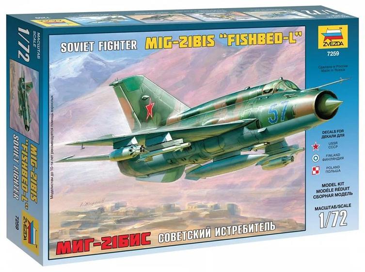 1/72 - soviet fighter mig-21bis "fishbed" l - zvezda - 7259 Imagem de 1/72 - soviet fighter mig-21bis "fishbed" l - zvezda - 7259