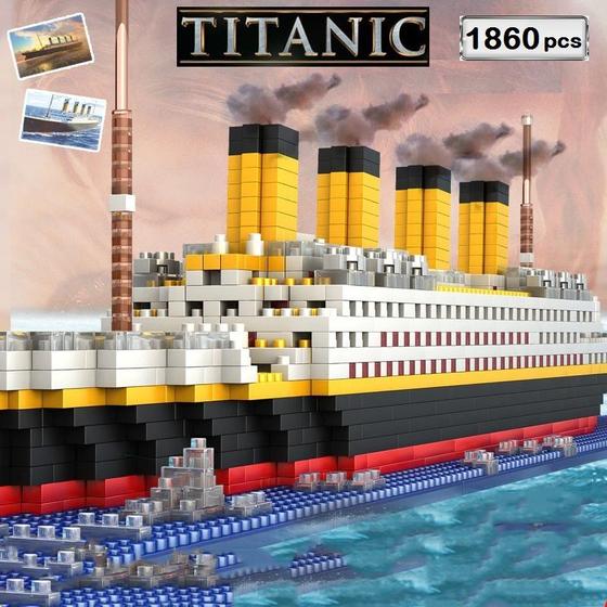 1.860 peças blocos de montar mega navio titanic Menor preço em 1.860 peças blocos de montar mega navio titanic