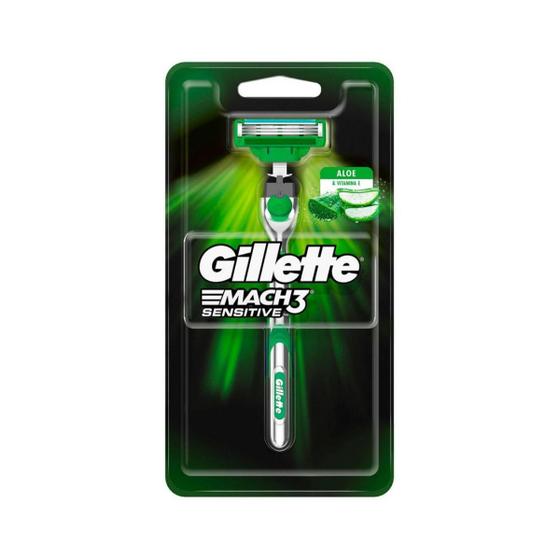 Imagem de 1 Aparelho de Barbear Sensitive Gillette Mach3 + 1 Refil