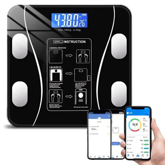 Imagem de 1 Balança Eletrônica Bluetooth Bioimpedância Com Aplicativo