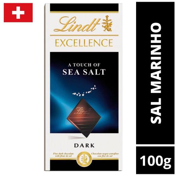 Imagem de 1 Barra, Chocolate, Lindt Excellence, Sal Marinho, 100g