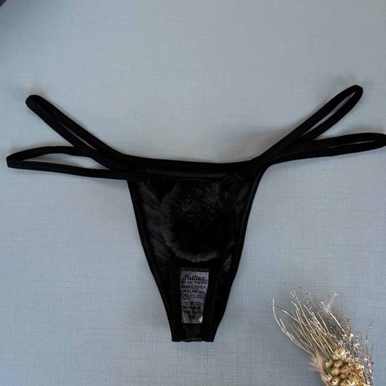Imagem de 1 Calcinha Fio Dental Pompom Sexy Tule Transparente Sensual