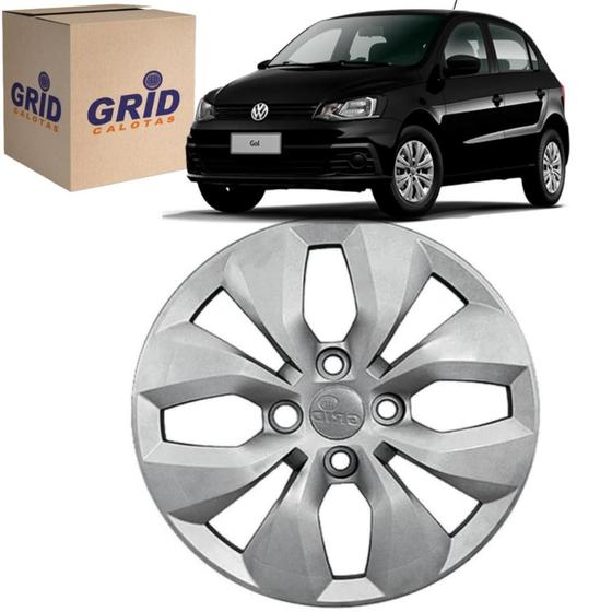 Imagem de 1 Calota Gol G6 2014 ate 2016 Aro 14 Polegadas Parafuso Cubo Alto Grid