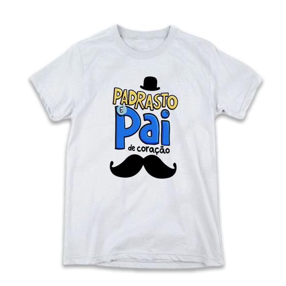 Imagem de 1 Camiseta Dia dos Pais Padrasto É Pai de Coração Bigode