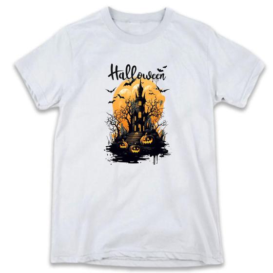 Imagem de 1 Camiseta Festa Halloween Dia das Bruxas Castelo Terror Lua