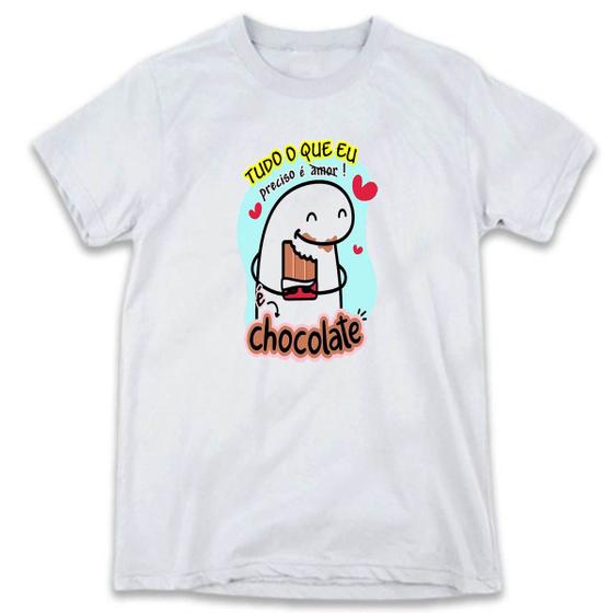 Imagem de 1 Camiseta Flork Frases Tudo Que Preciso É Chocolate