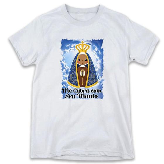 Imagem de 1 Camiseta Nossa Senhora Aparecida Me Cubra com seu Manto Personalizada