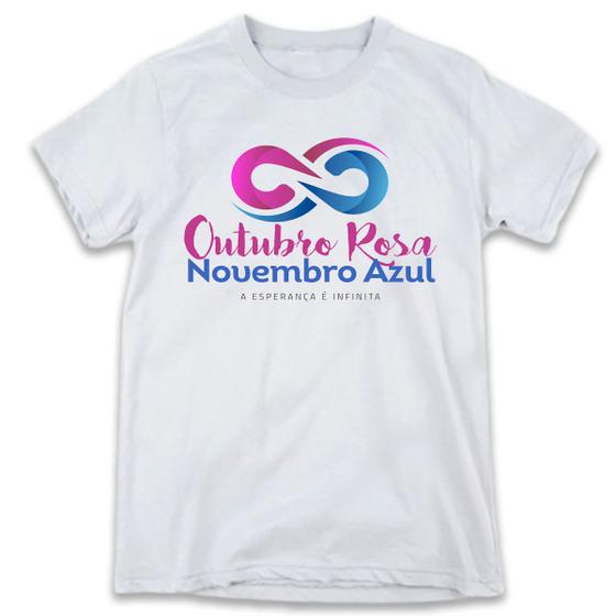 Imagem de 1 Camiseta Outubro Rosa Novembro Azul Infinito Campanha