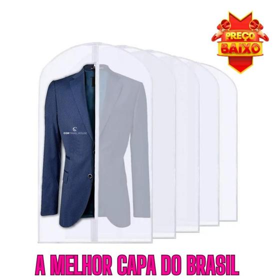 Imagem de 1 capa protetora para roupa com zíper 60 x 100cm ternos