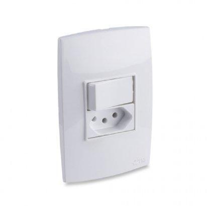 1 Conjunto com Interruptor e 1 Tomada Force Line Menor preço em 1 Conjunto com Interruptor e 1 Tomada Force Line
