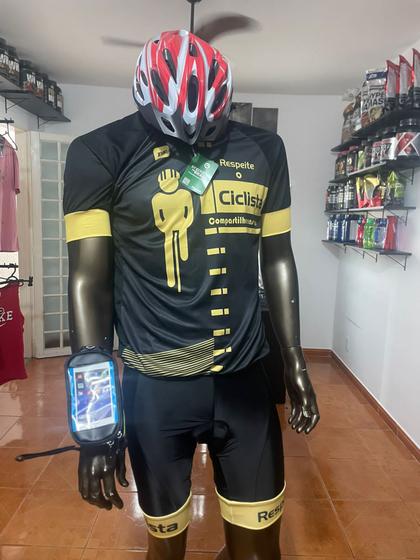 Imagem de 1 Conjunto de ciclista masculino G + capacete + pochete de celular